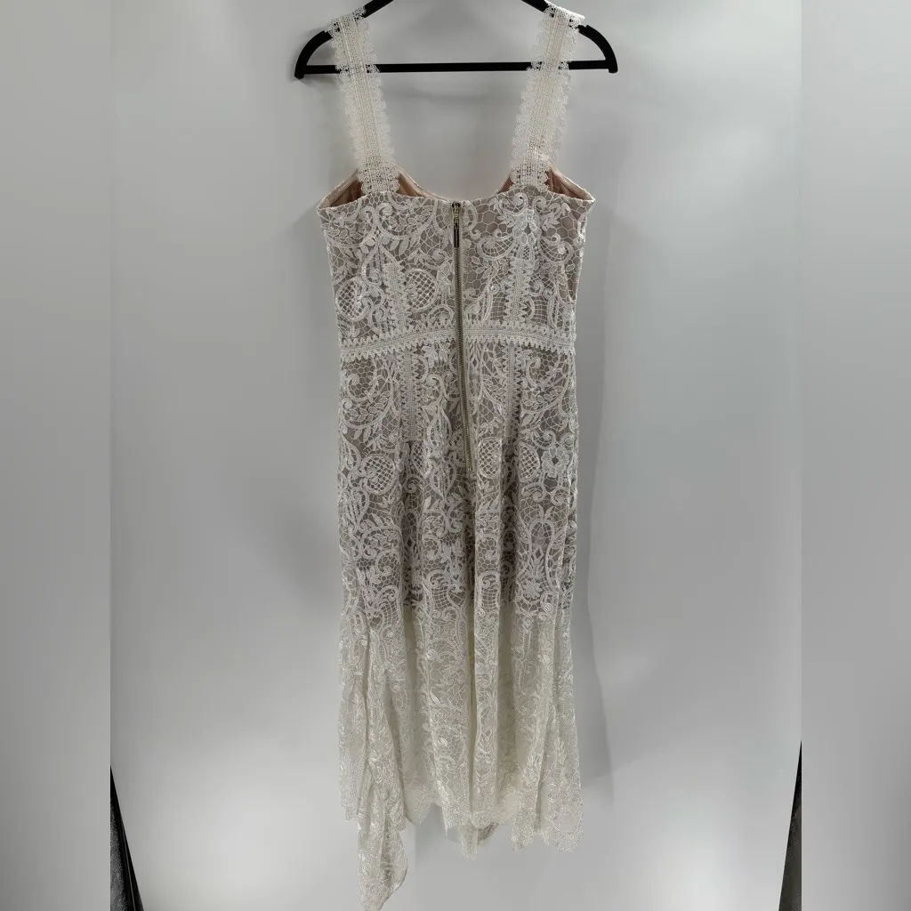Bronx and Banco bride bridal wedding white boho Tiffany Blanc Dress Sz medium 6 - Image 6