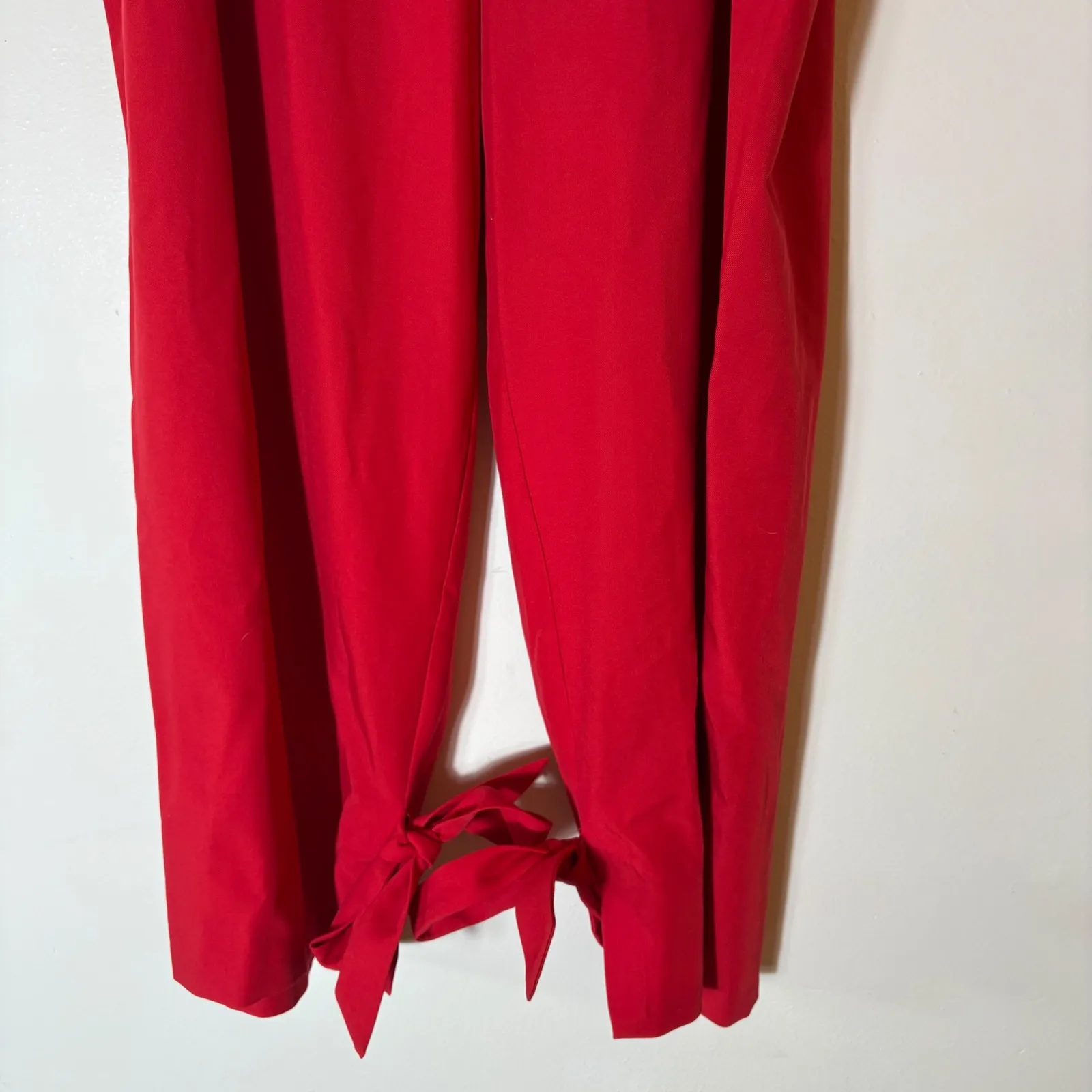 ELOQUII Red Wide Leg Tie Ankle Pants Size 20 NWT - Image 4