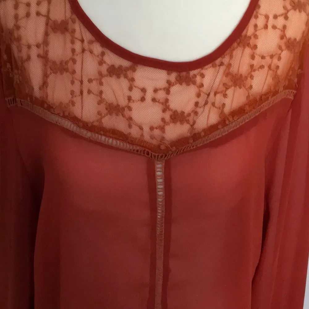 Natura Burnt Orange Blouse Size L - Image 4