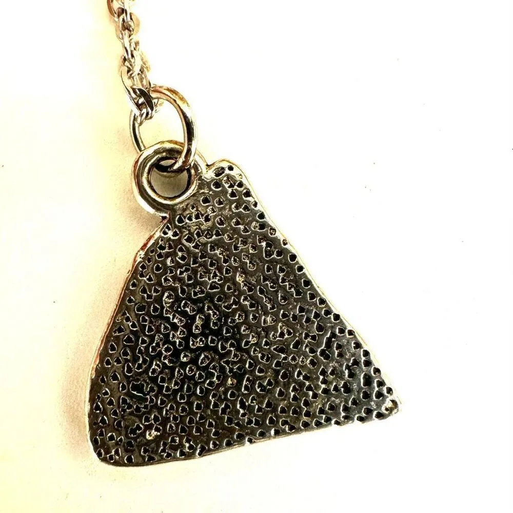 sterling silver pizza slice pendant necklace - Image 4