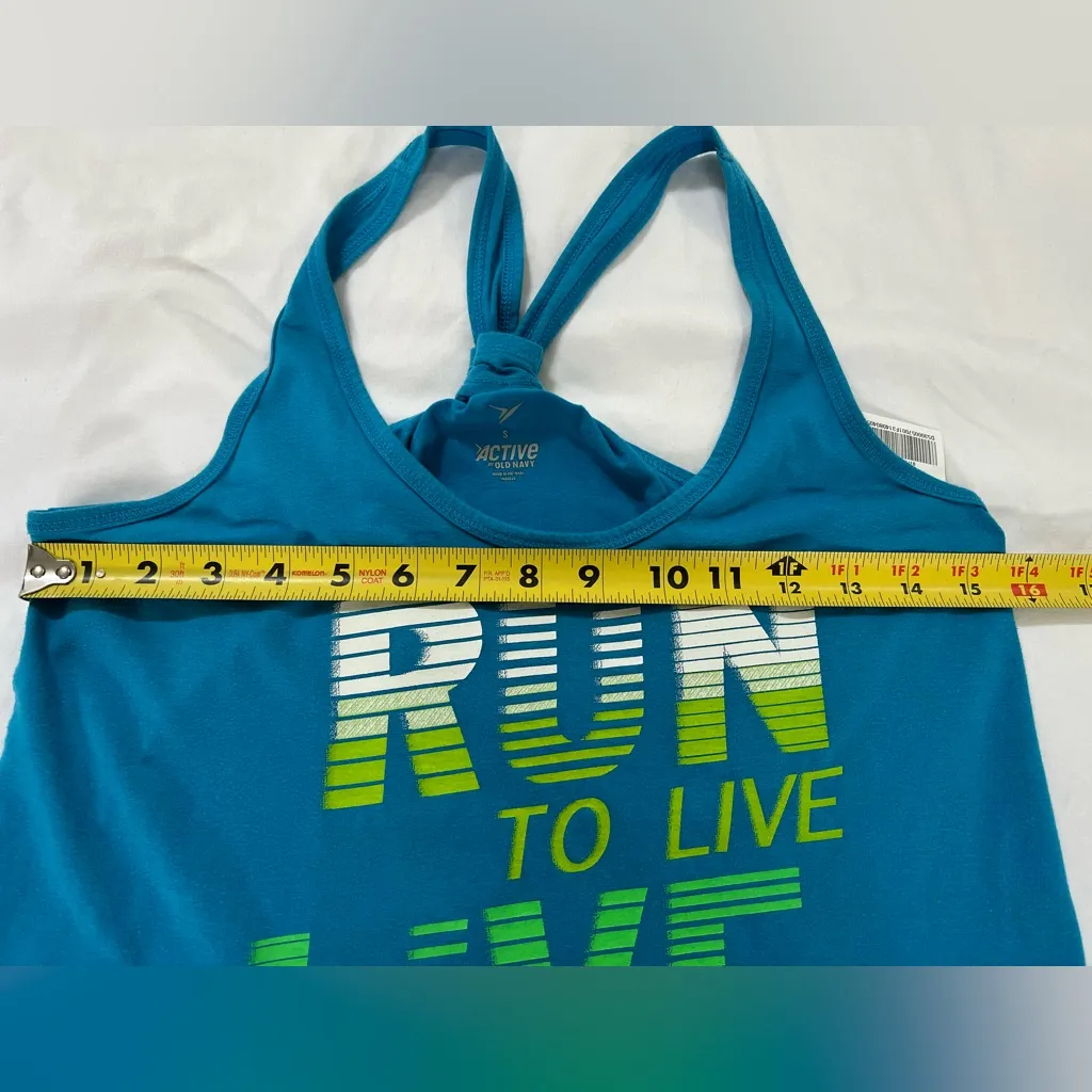 🔥RUN TO LIVE LIVE TO RUN ACTIVE OLD NAVY RUNNING TANK TOP Women's COLOR BLUE SM - Image 9