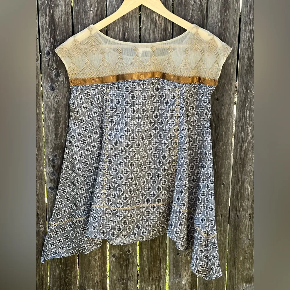 Anthropologie  Floreat Gold Stream Blouse - Image 12