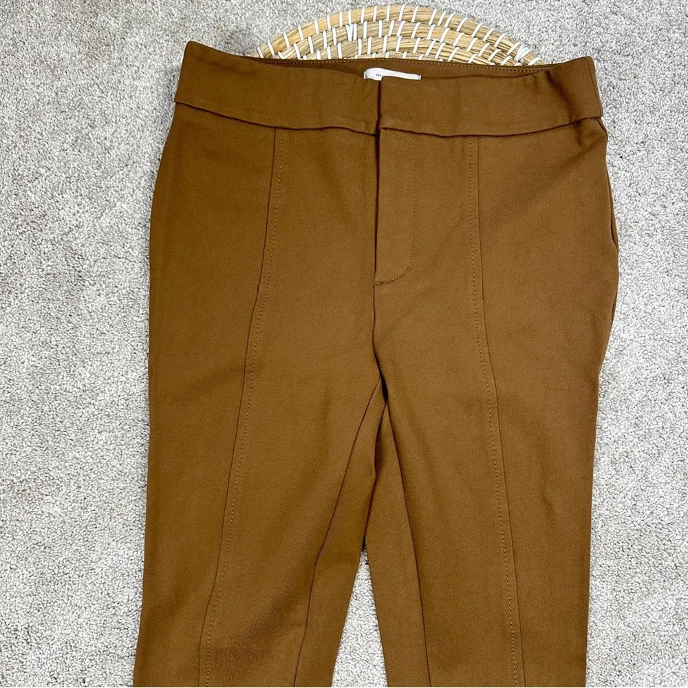 Anthropologie The Essential Slim Pants Ankle Zippers Camel Beige Size 0 - Image 5