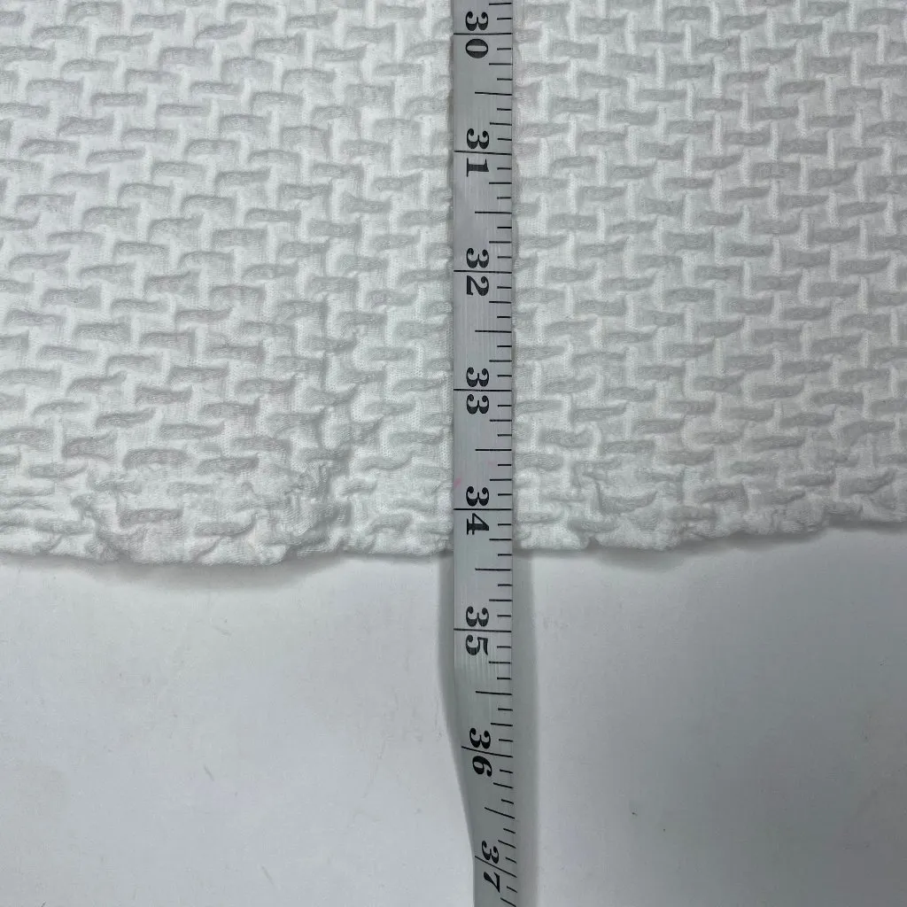 White Ribbed Half Zip Short Sleeve Fit & Flare Mini Dress Sz L Casual Layers - Image 6