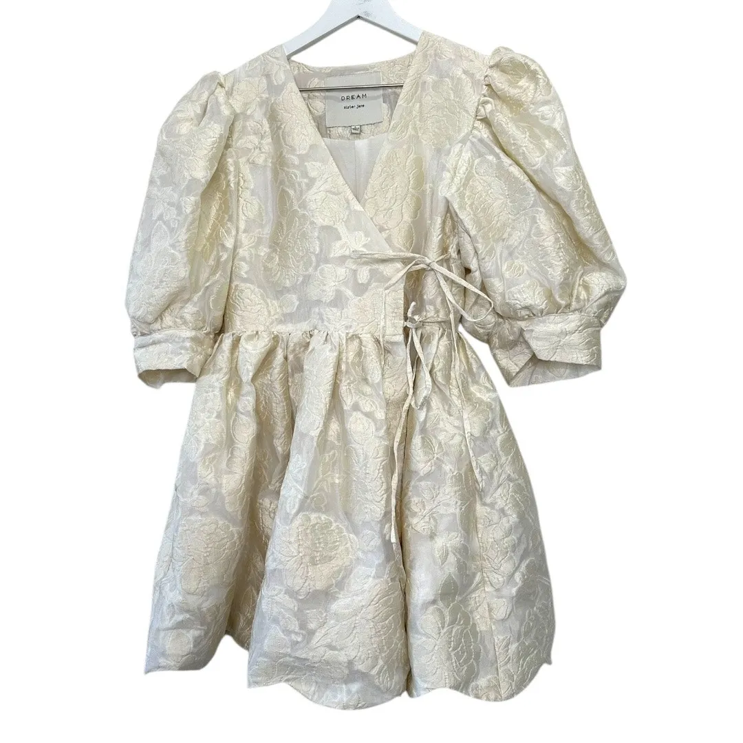 Sister Jane Dream Cowboy Kisses Jacquard Wrap Mini Dress Size Small White - Image 5