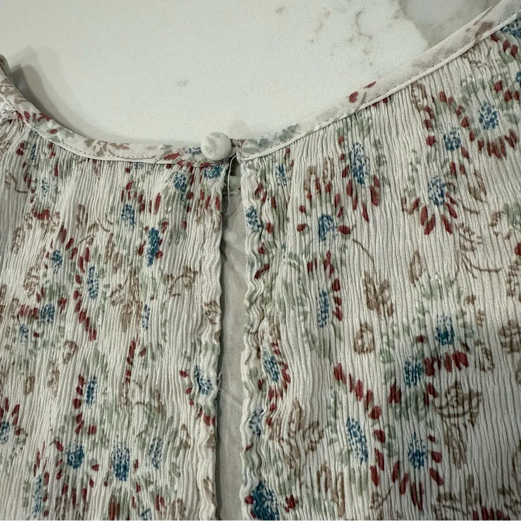 Free People Floral Charolette Chiffon Midi Dress Women’s Small Alabaster Combo - Image 17