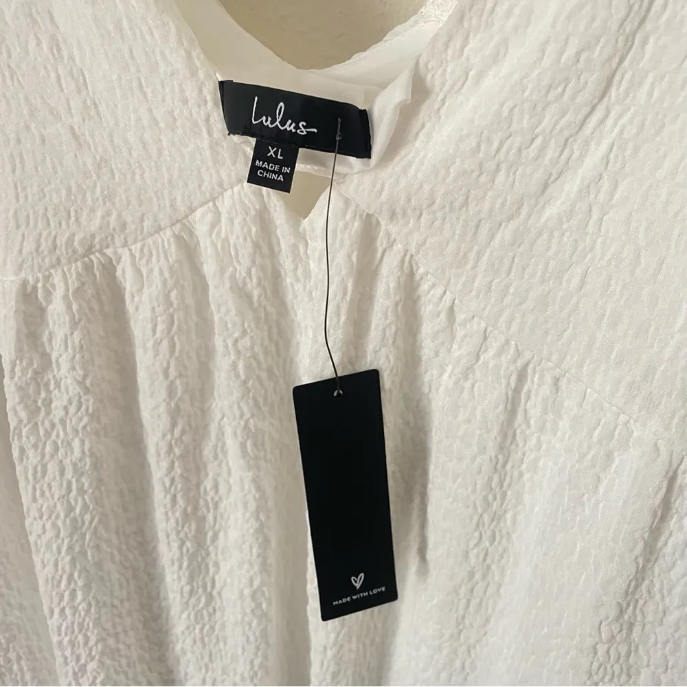 Lulus Let the Sun Beam White Tie-Strap Tiered Pocket Midi Dress - Image 6