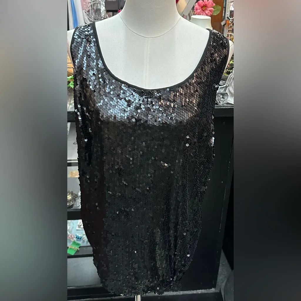 Doncaster sz 3x black sequin top - Image 2