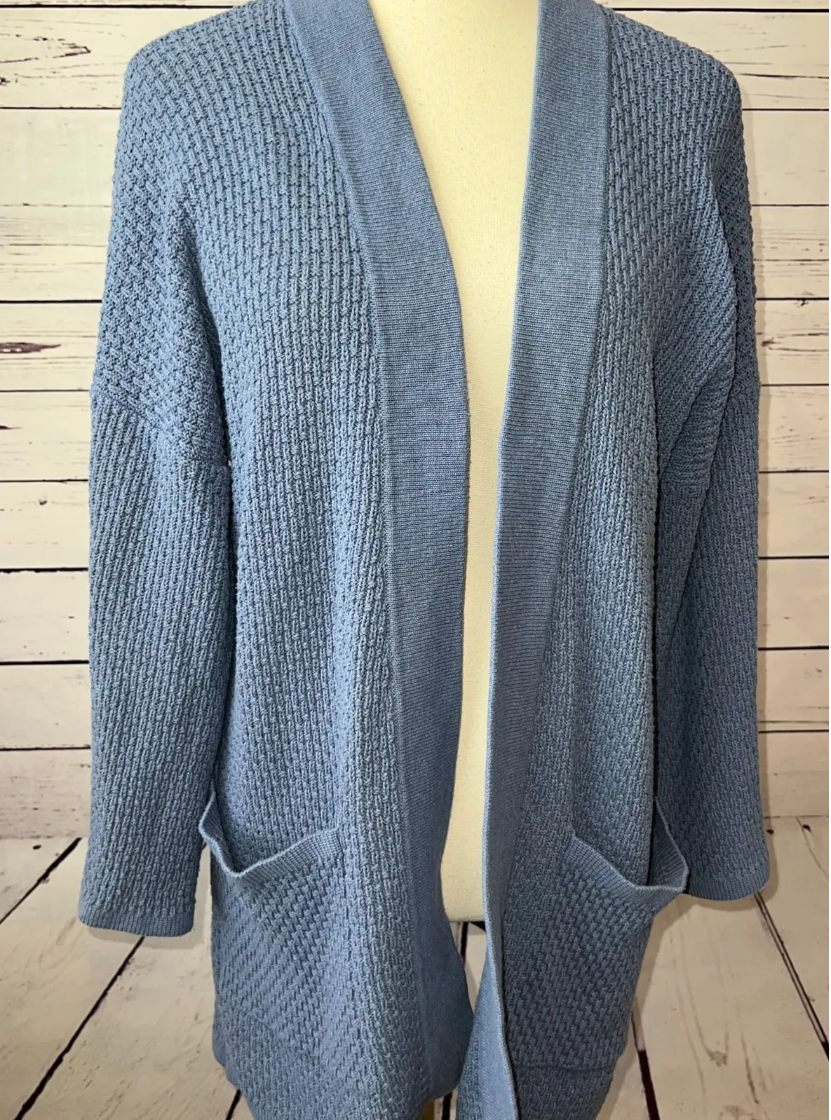 Horny Toad Co Cardigan Sweater size Small Cambridge Open front lagenlook Blue Blue - Image 1