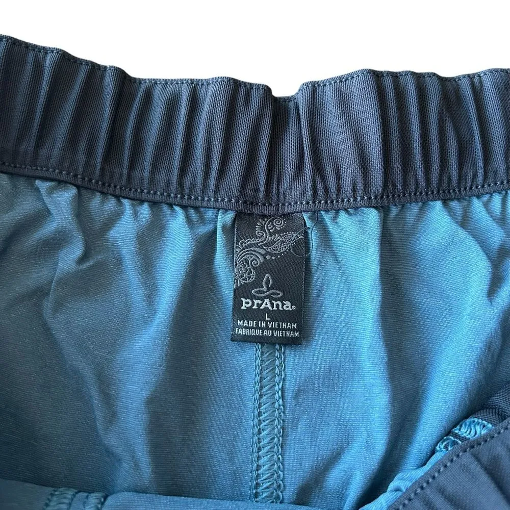 Prana Women’s‎ L Arch Shorts Teal Blue Athletic Hiking Granola Girl Gorpcore - Image 5