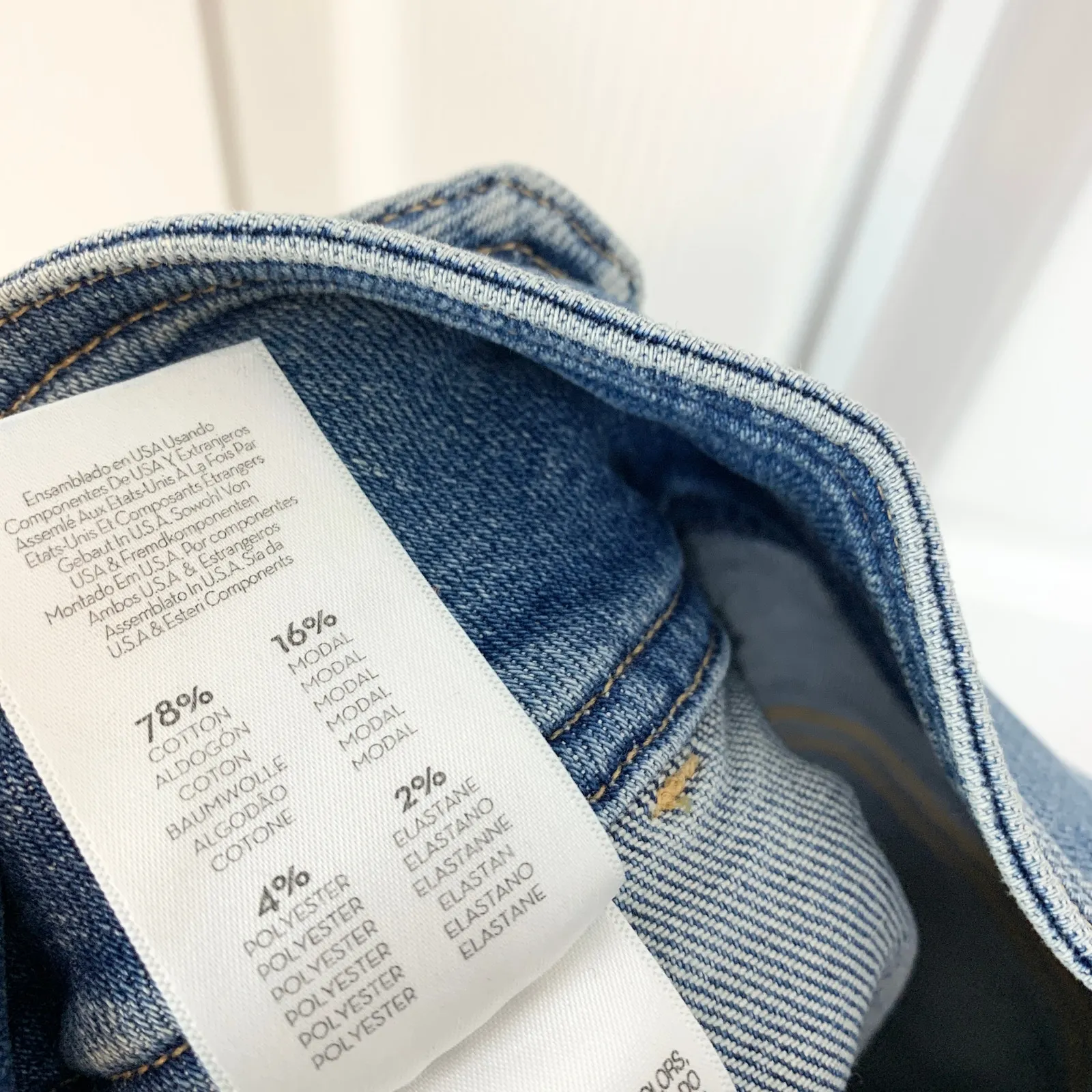 Mother The Wrapped Up Patch High Rise Ankle Straight Leg Jean Let's Trip Size 25 Blue - Image 7