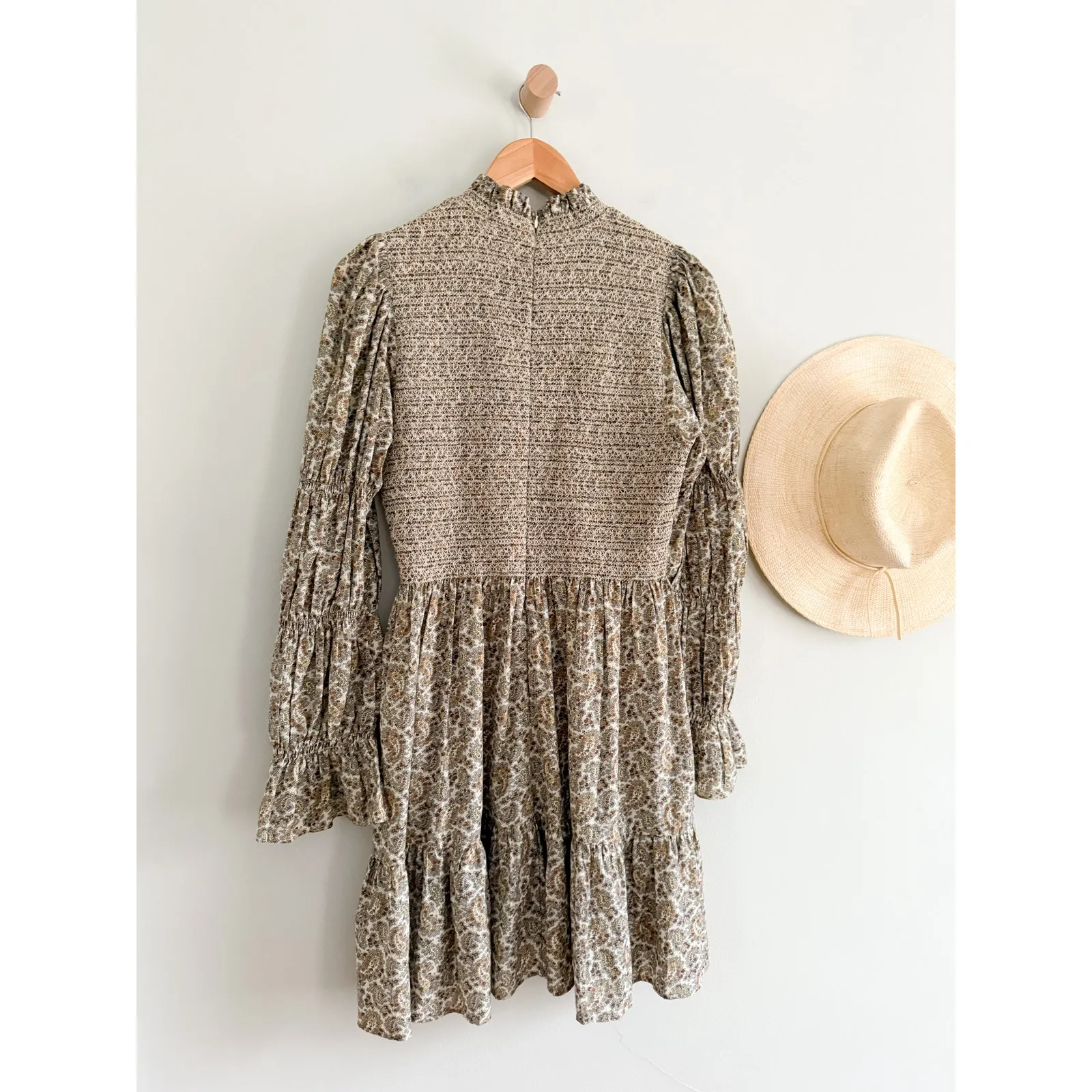 DÔEN | DOEN | Callie Dress / Cream Tisbury Paisley | Sz S Green - Image 7