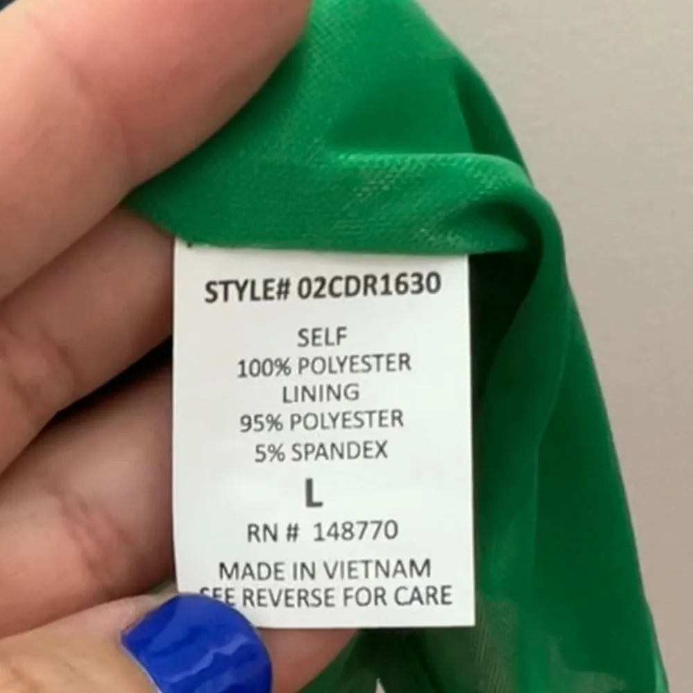 Sienna Sky Green Faux Wrap Floral Dress Women's L - Image 8