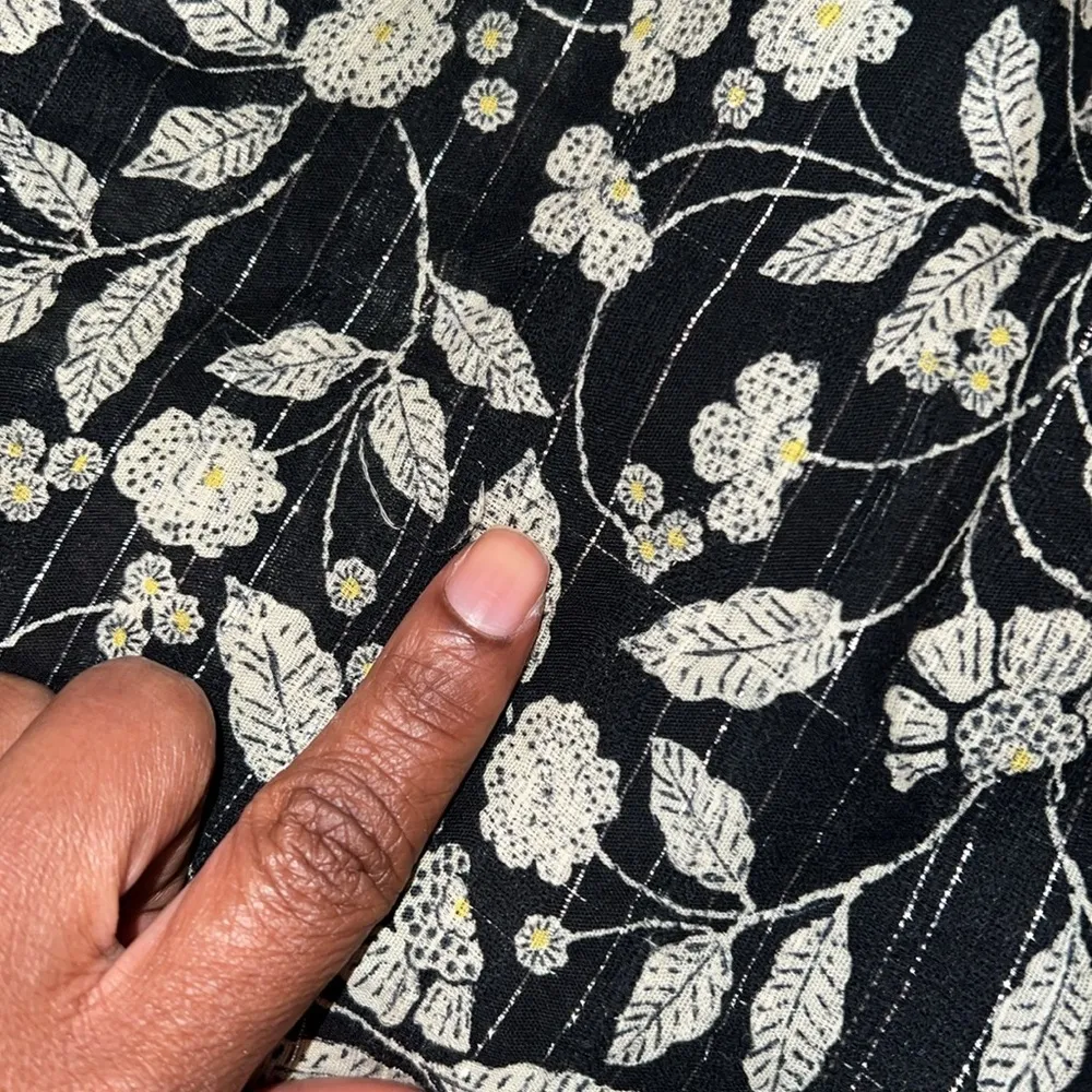 Zara Floral Metallic Elegant Babydoll Romper size Small - Image 7