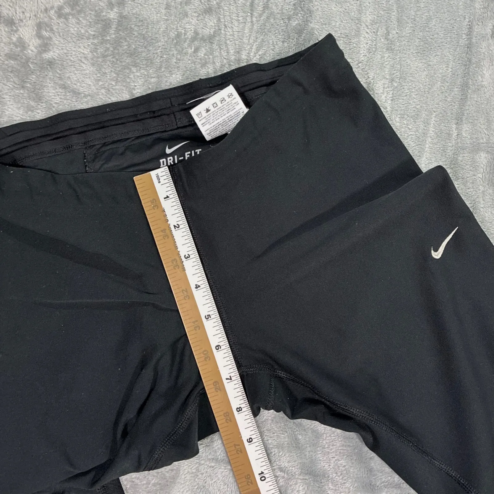 Nike Dri-Fit Women Running Tights Leggings Black Ankle Zippers Logo Size S - Image 10