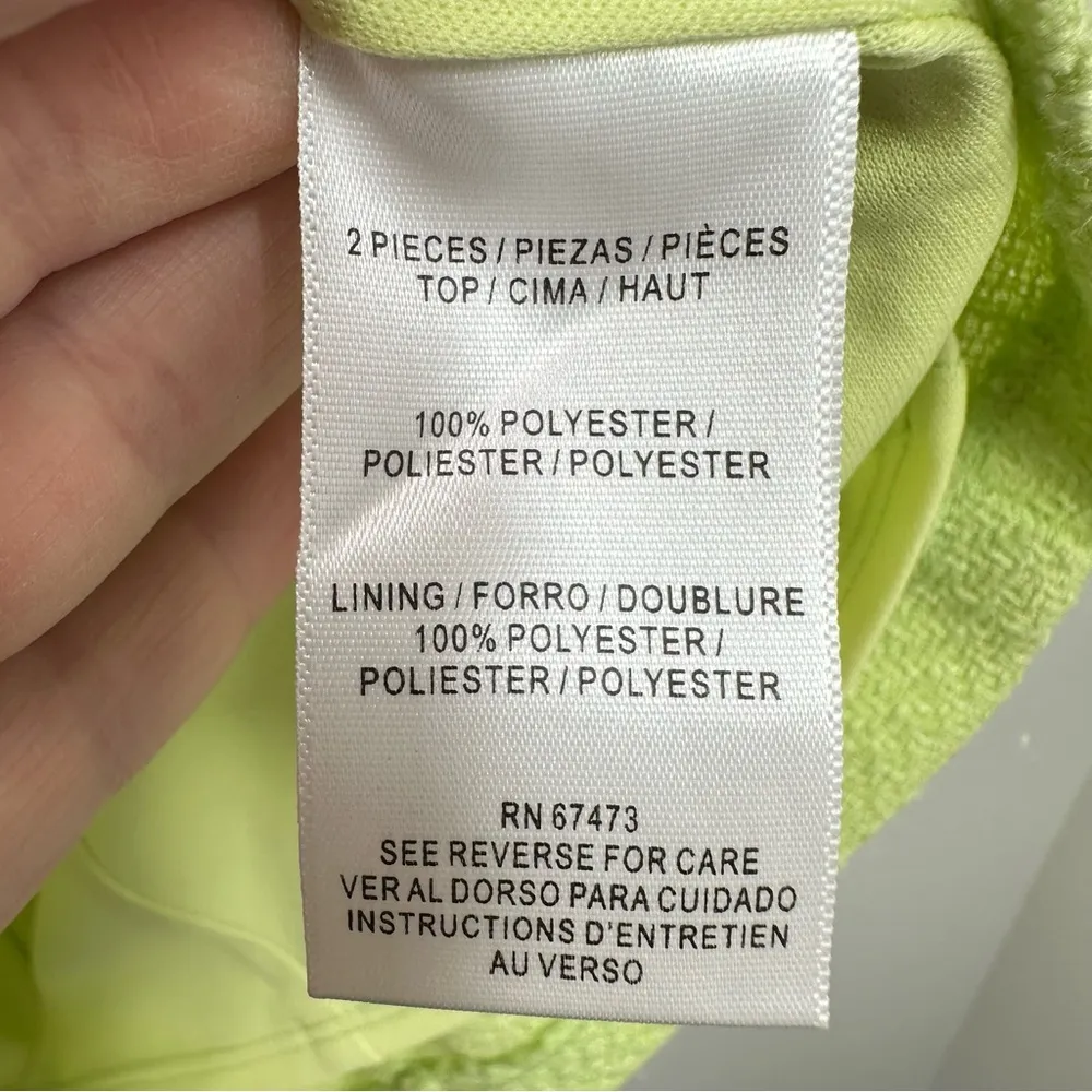 Taylor Light Lime Green Tweed Square Neck Cropped Top Women's‎ Size 12 Brunch - Image 3