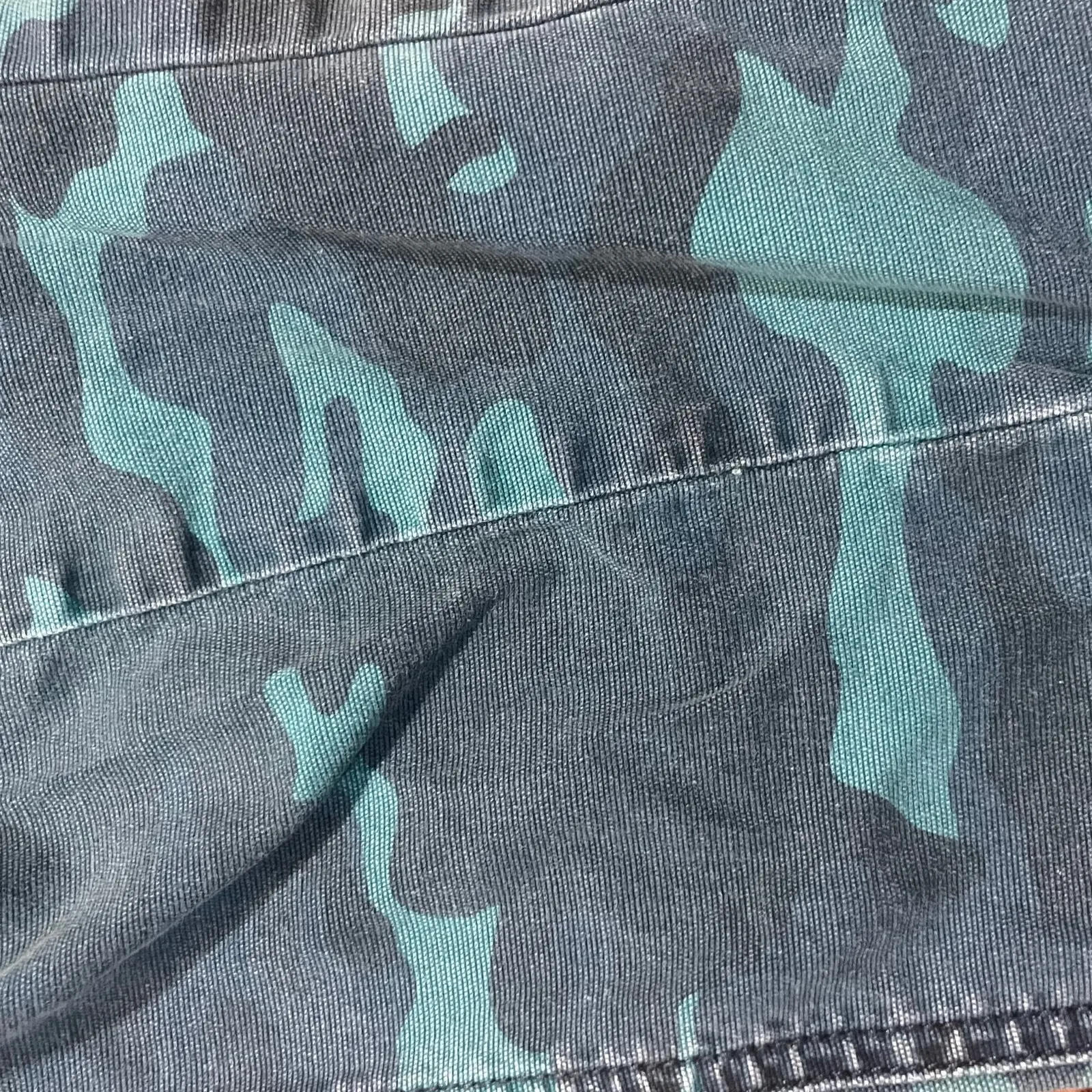 Anthropologie Austin High Rise Cropped Cargo Pant Teal Green Camouflage Size 28 - Image 9