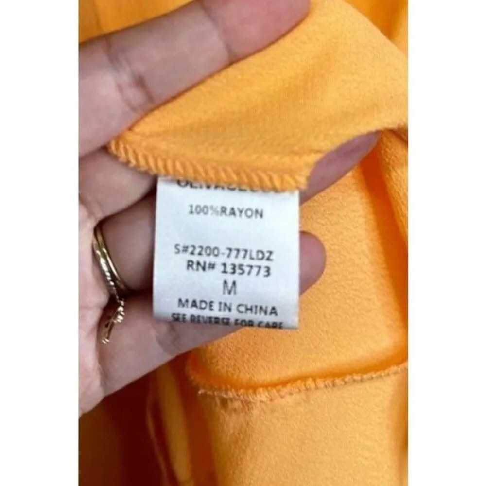Olivaceous Romper Size Medium Orange V Neck Tie Front 2/4 Sleeve - Image 6