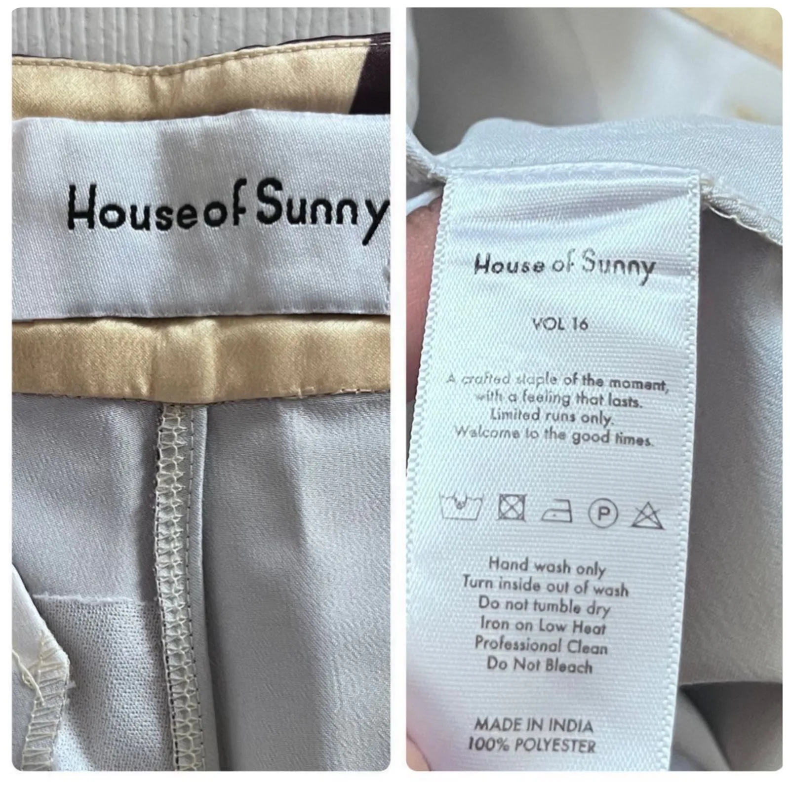 House of Sunny Highway Bold Print High Rise Satin Slight Flare Pant Size 4 Brown - Image 11