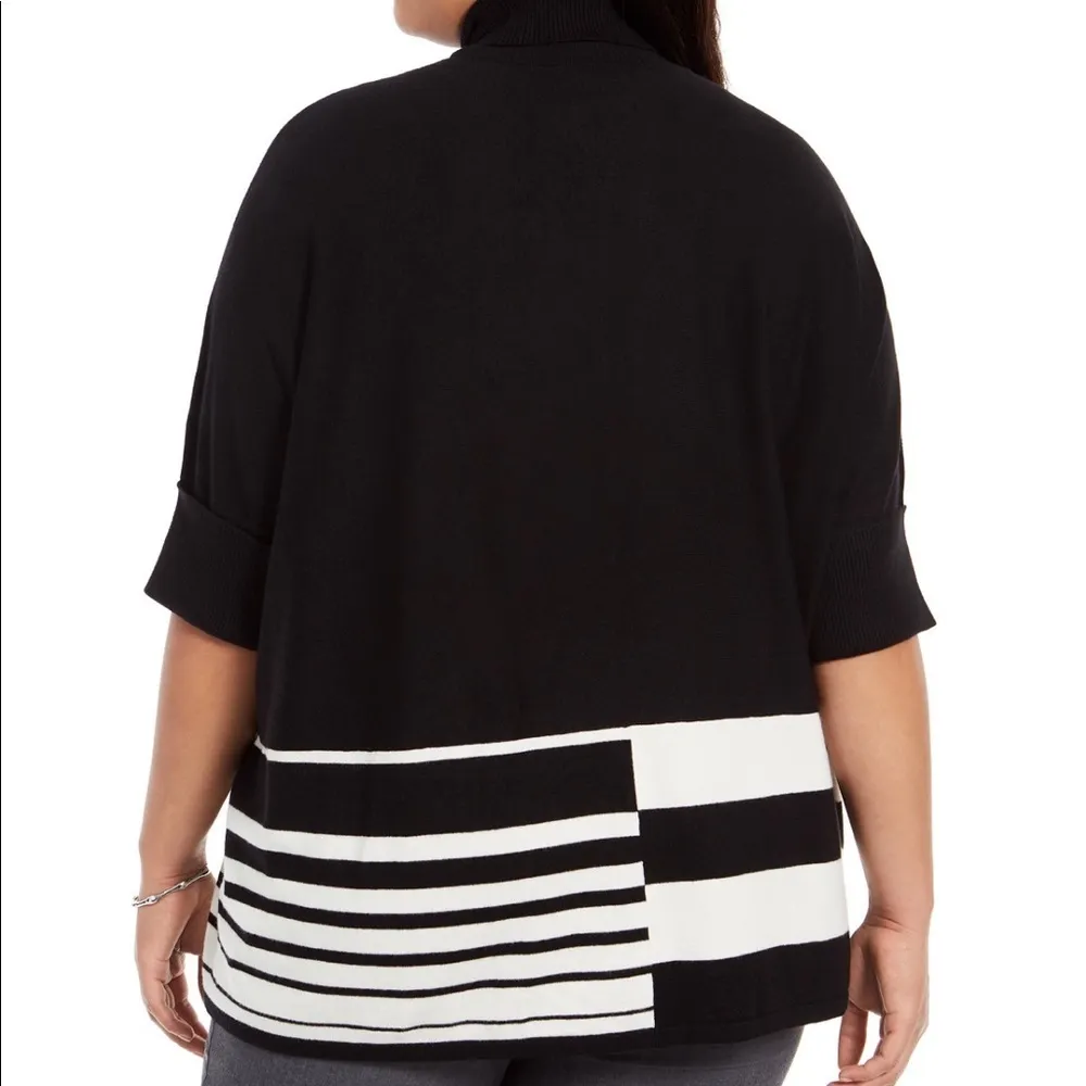 Alfani Colorblocked Turtleneck Poncho Sweater - Image 2