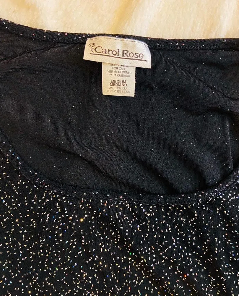 Vintage  glitter black long sleeve shirt - Image 3