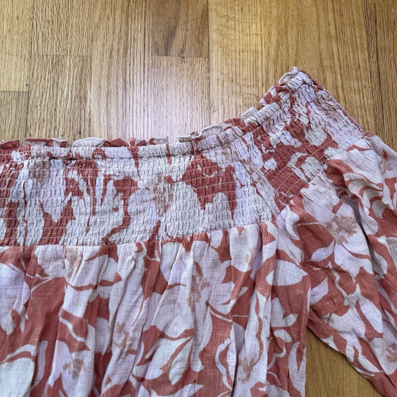 Torrid Women's Crinkle Gauze Off Shoulder Top Baja Floral Camellia Orange 2X NWT - Image 13