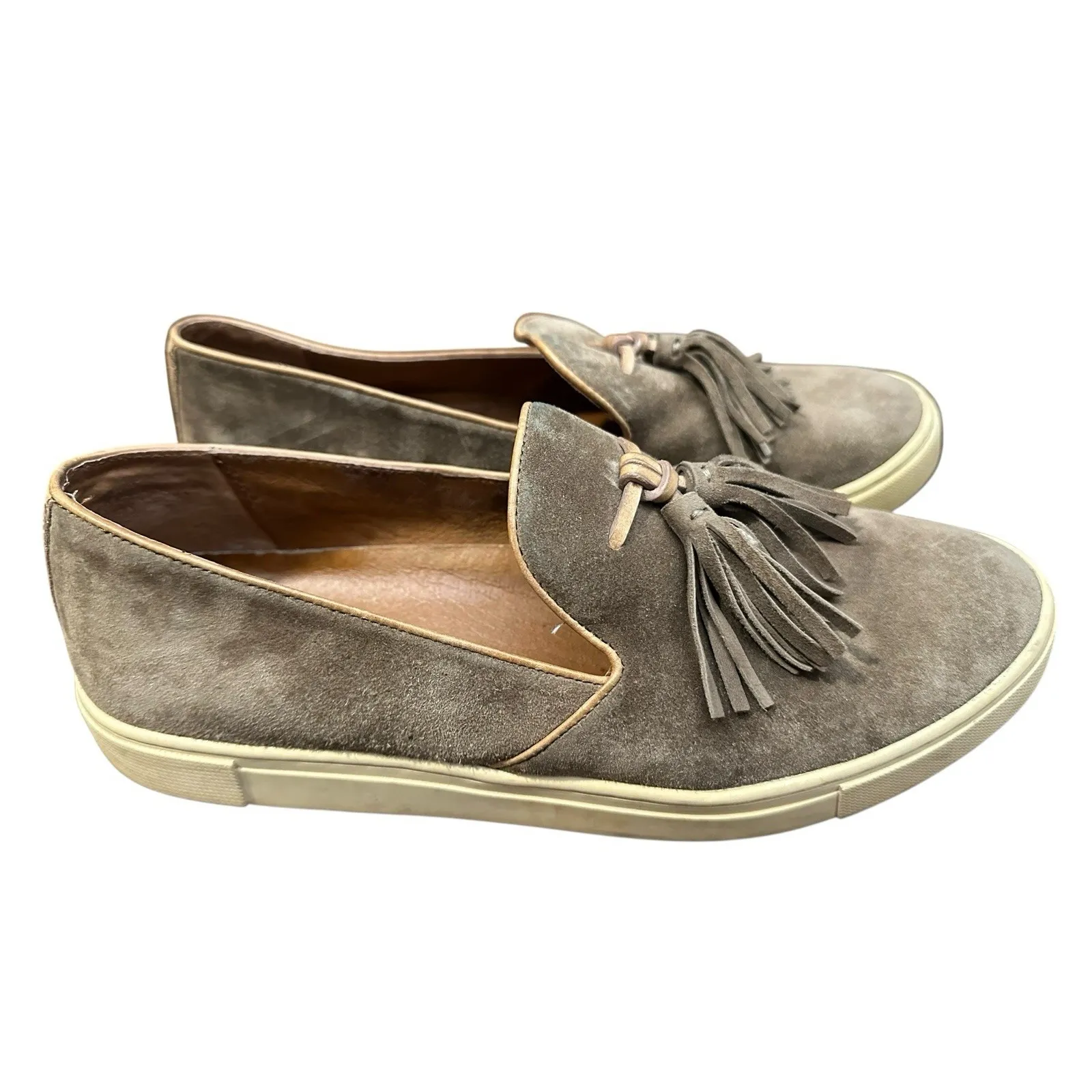 Frye Loafers Womens Sz 8.5 Brown Suede Gemma Tassel Casual Sneaker Slip On S14-1 - Image 3