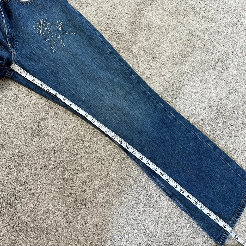 Old Navy Women’s Vintage Y2K Boot Cut Jeans Mid Rise Pony Bedazzled Size 10 - Image 15