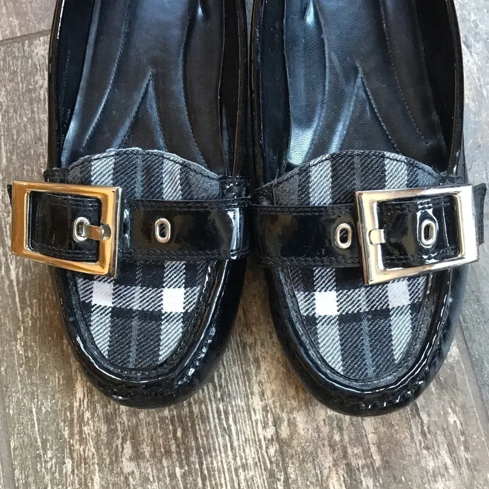 FRANCO Sarto plaid patent leather Shiloh flats size 7.5 - Image 5