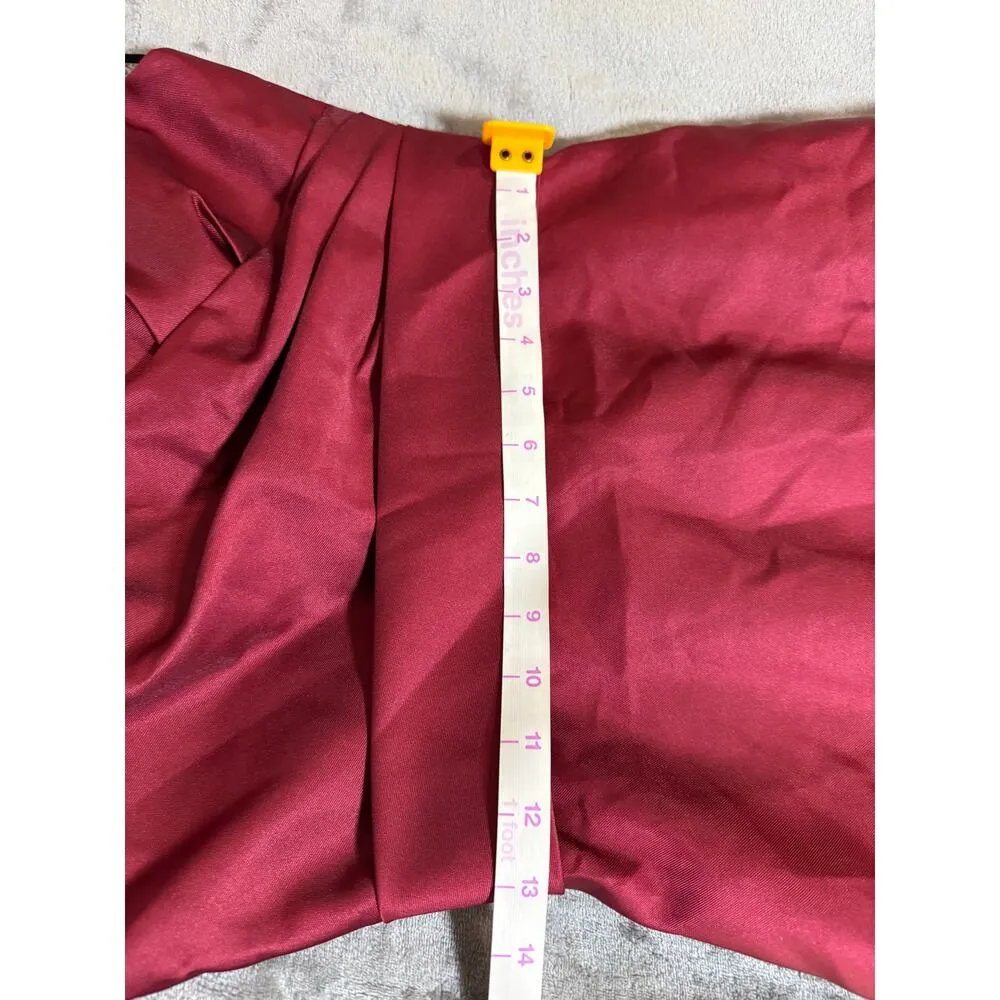 NWT Alfred Sung Size 4R BRIDESMAID DRESS D753 BURGUNDY Statin Twill Gown Pockets - Image 8