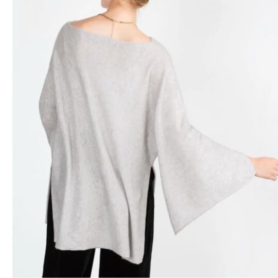Zara Wool Cashmere Slouchy Coastal Boho Preppy Fisherman Kimono Sleeve Sweater M - Image 2