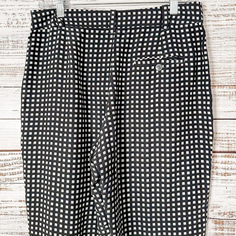 Equipment Bergen 100% Silk Checkered Cropped Pants, EUC, Size 6, MSRP $340 - Image 9