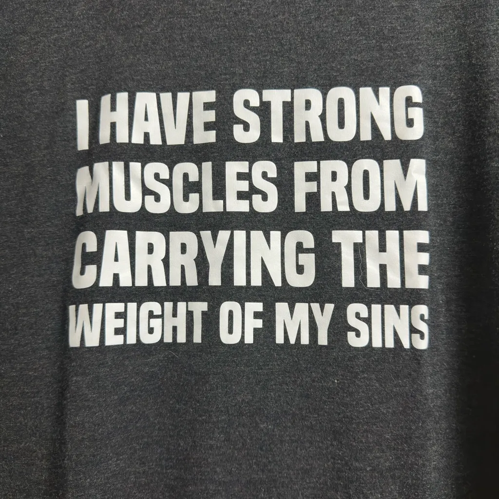 Constantly Varied Gear CVG “Weight of My Sins” Tee, Charcoal, XL Gray - Image 4