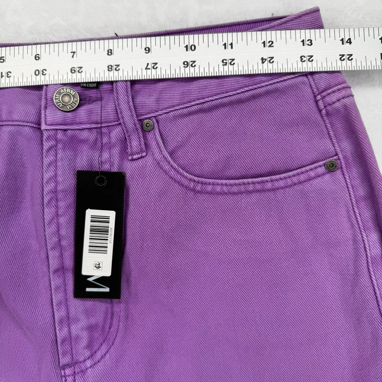 AFRM ODEN Deep Lavender Wide Leg Jeans Size 27 Purple - Image 2