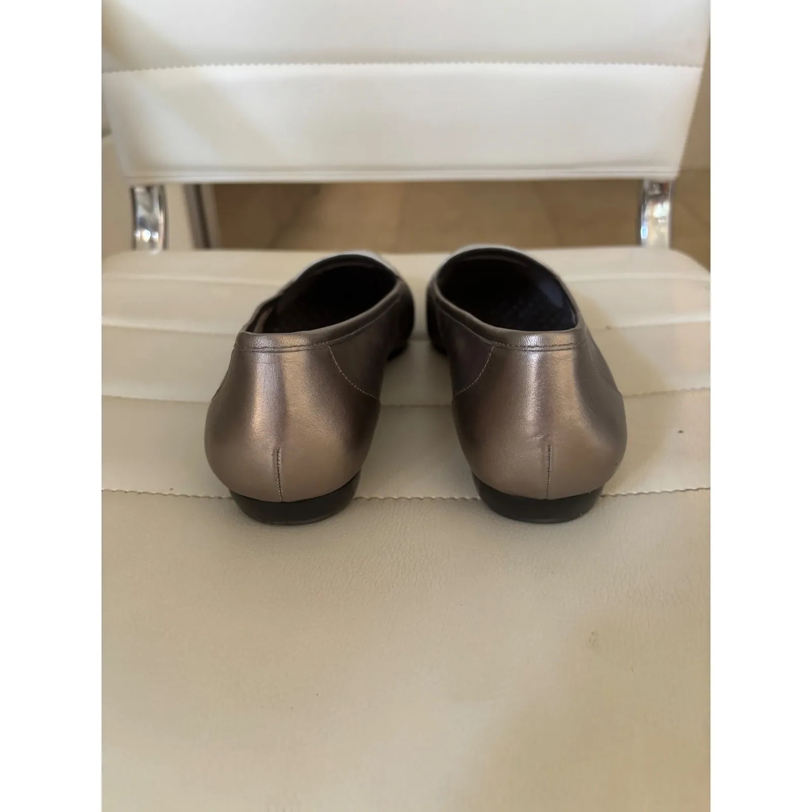 ANTONIO MELANI Women Metallic Silver Toe Square Toe Loafer Flats Shoes Size 8 - Image 10