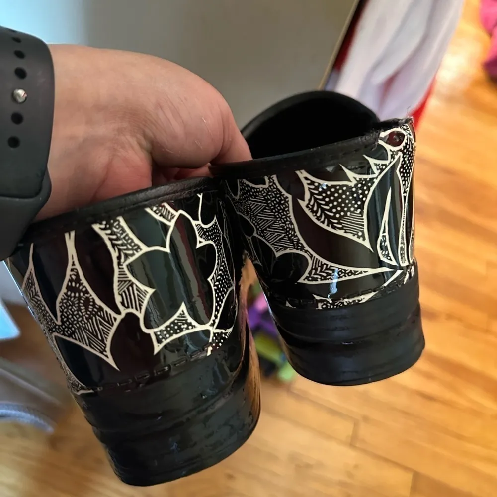 Dansko Professional Black Floral Patent Clogs - Image 6