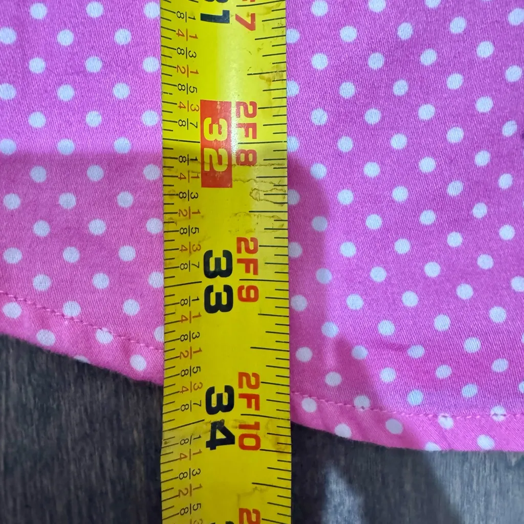 Adonna Pink Polka Dot 100% Cotton Button Down Sleepshirt Size M - Image 12