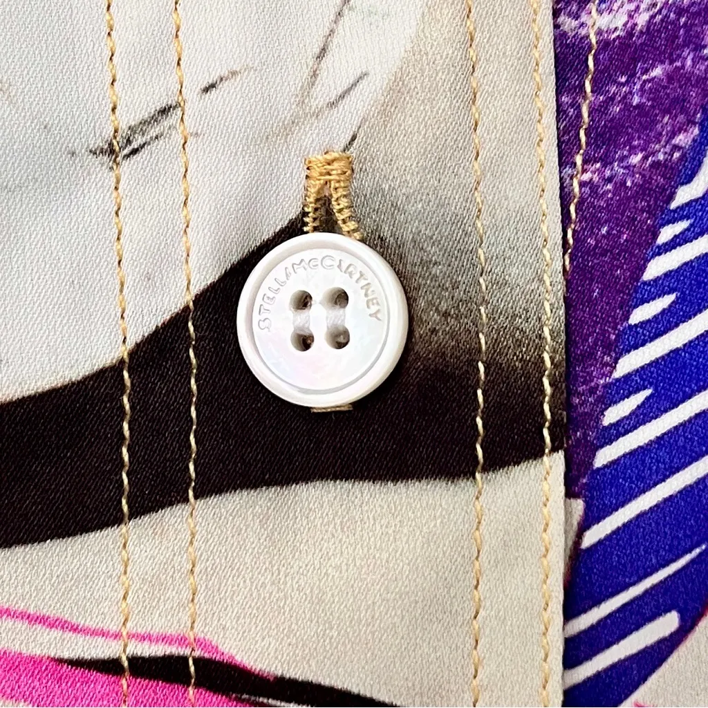 Stella McCartney Multicolor ‘Ahab Abstract Long Sleeve Button Up Blouse’ Size 42 - Image 5