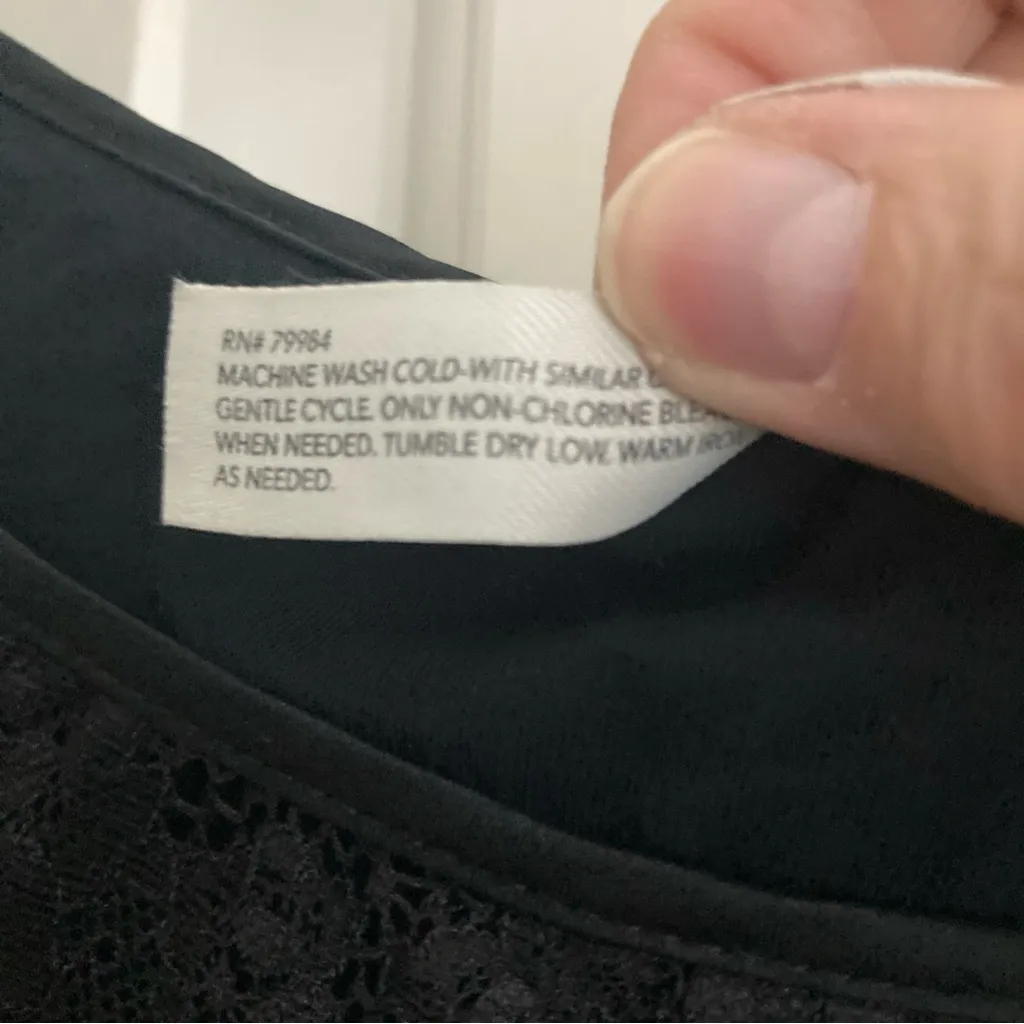 Soma Womens Black Lace Tunic Top Shirt L Rayon Spandex Size L - Image 6