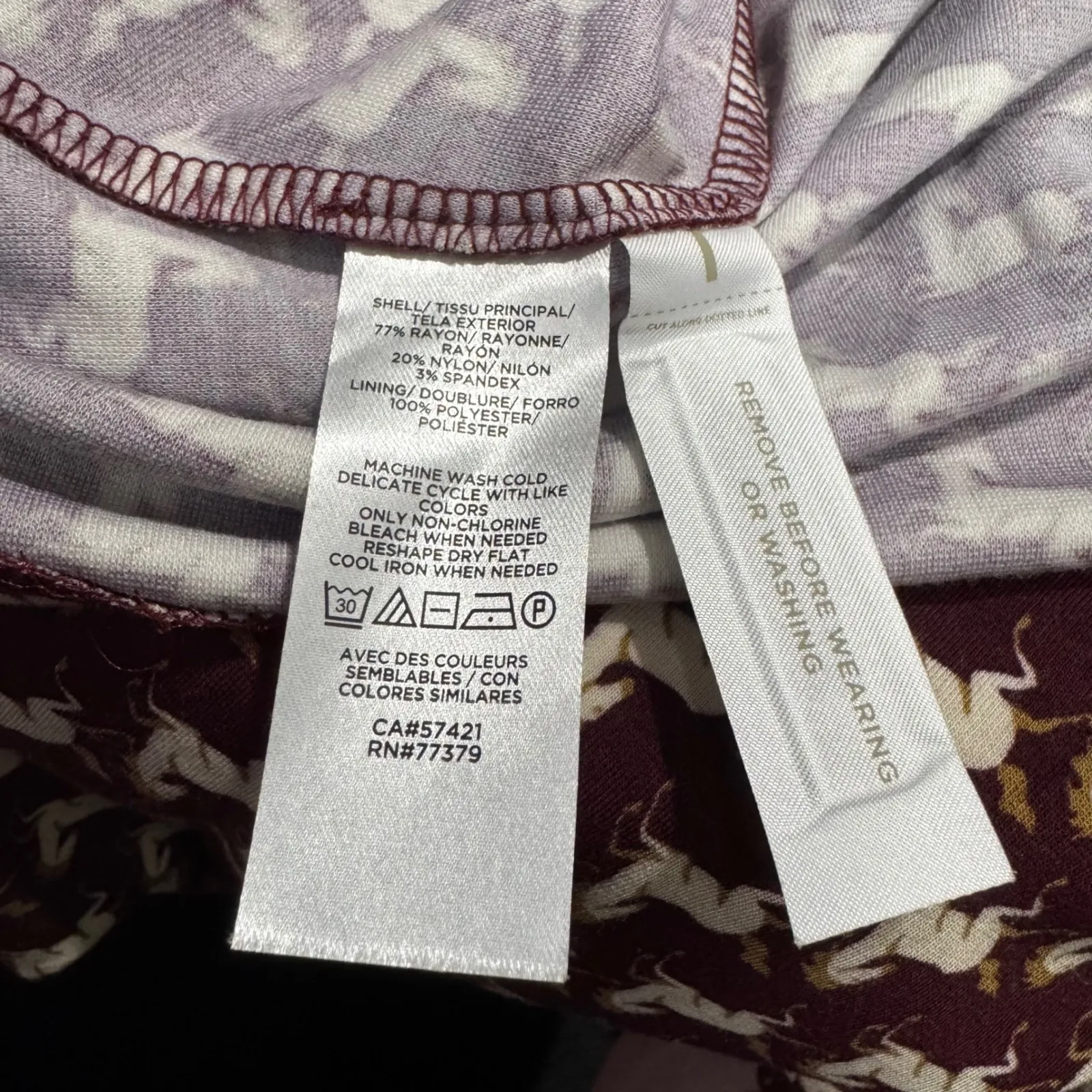 Ann Taylor Horse Print Blouson Midi Dress Burgundy Smoked Garnet Size 8 - Image 9