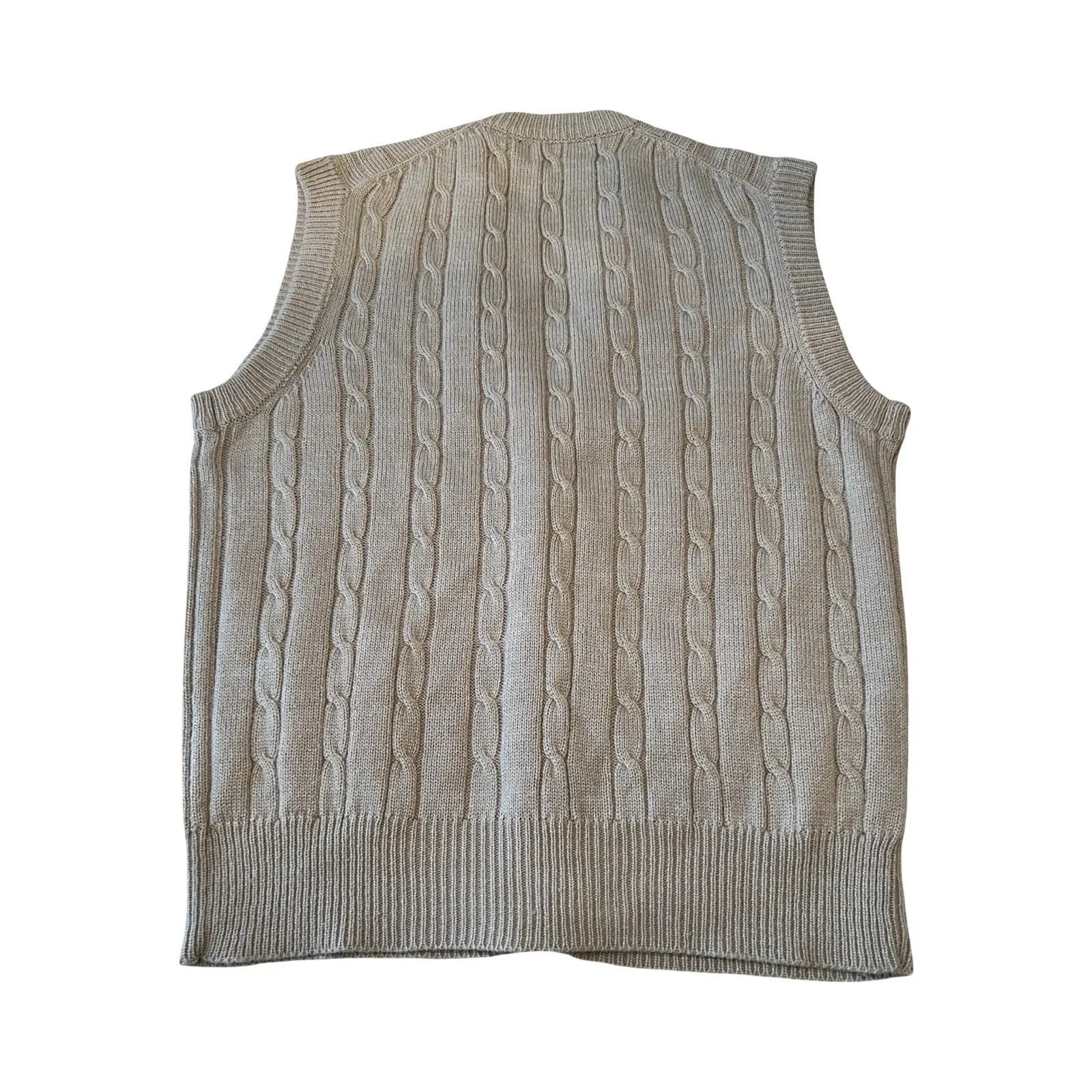 Vtg Womens Cable Knit V - Image 3