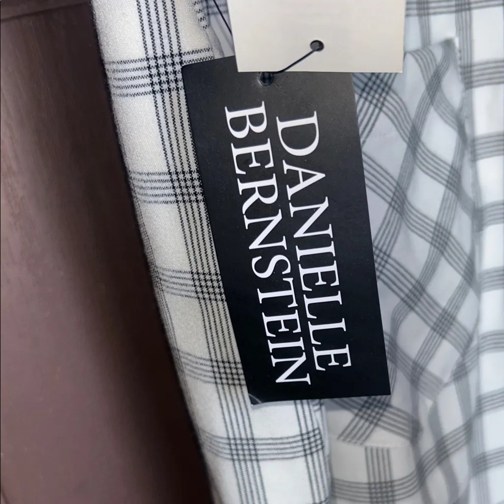 DANIELLE BERNSTEIN Gray Checkered Women's Chinos - Image 6