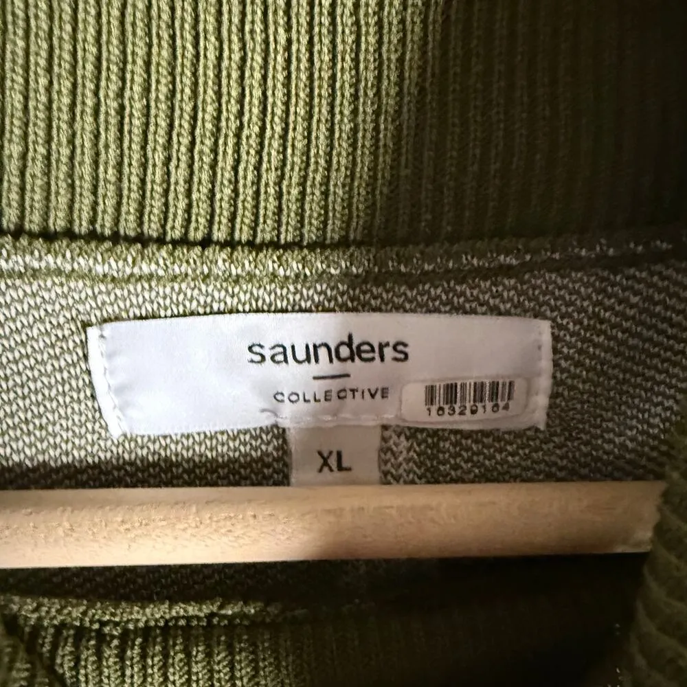 Saunders Collective Green Jacquard Knit Short Sleeve Turtleneck Mini Dress Sz XL - Image 15