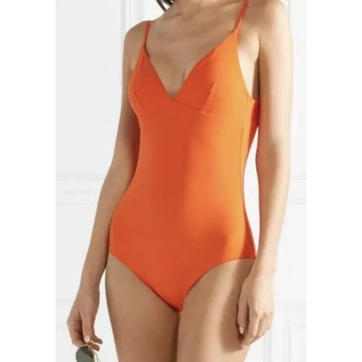 $198 Sz XL Tory Burch Marina One Piece Swimsuit‎ TANGERINE - Image 5