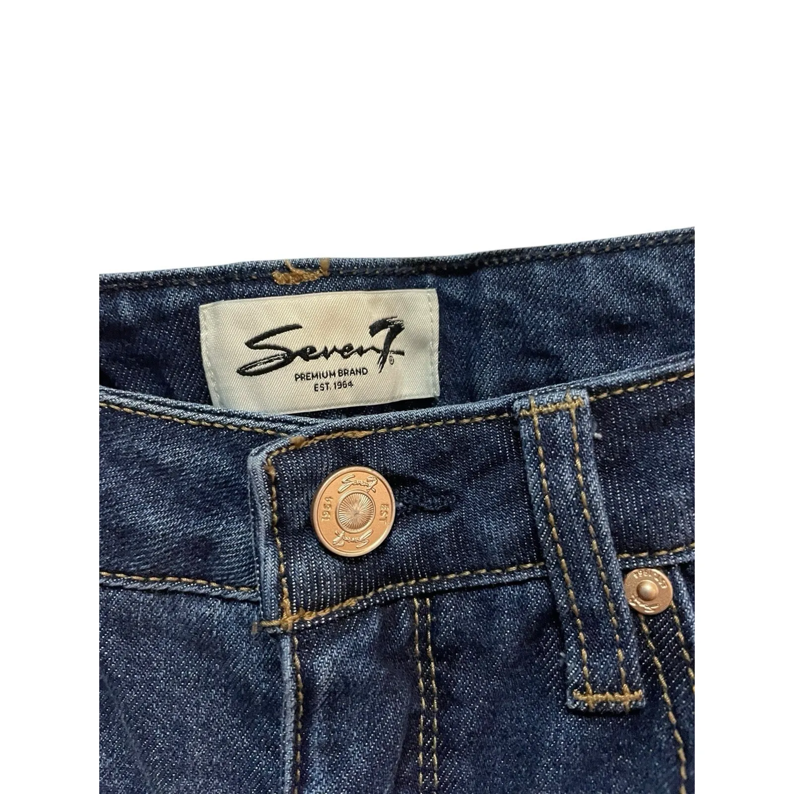 Seven7 Jeans Womens Straight Leg Dark Wash Denim Size 4 Stretch Mid Rise - Image 5