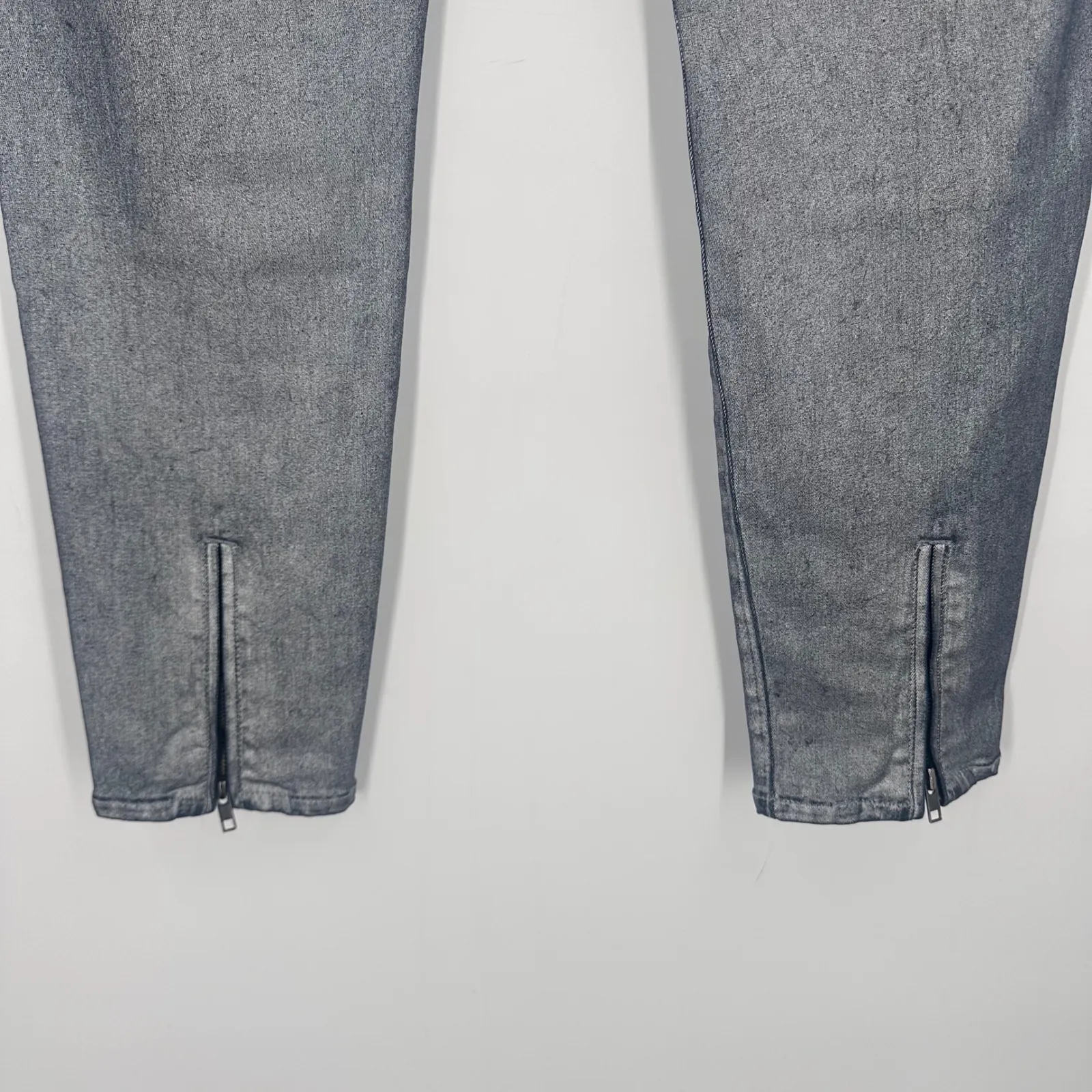 KUT‎ From The Kloth Connie Ankle Skinny Silver Metallic Jeans Size 16 Womens - Image 8