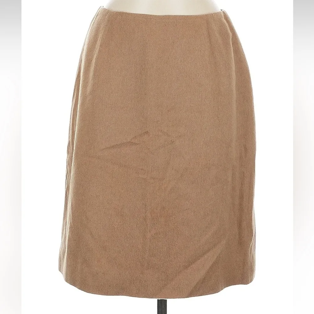Oscar De La Renta 100% Camel Hair Tan Classic Pencil Skirt Women’s Size 8 Medium - Image 6