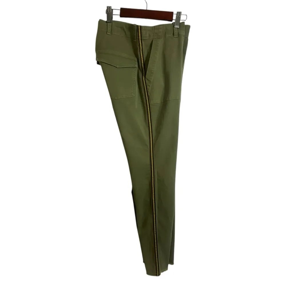 NiLi Lotan Raw Hem Crop Cotton Stretch Twill Pant in Green Size 6 - Image 15