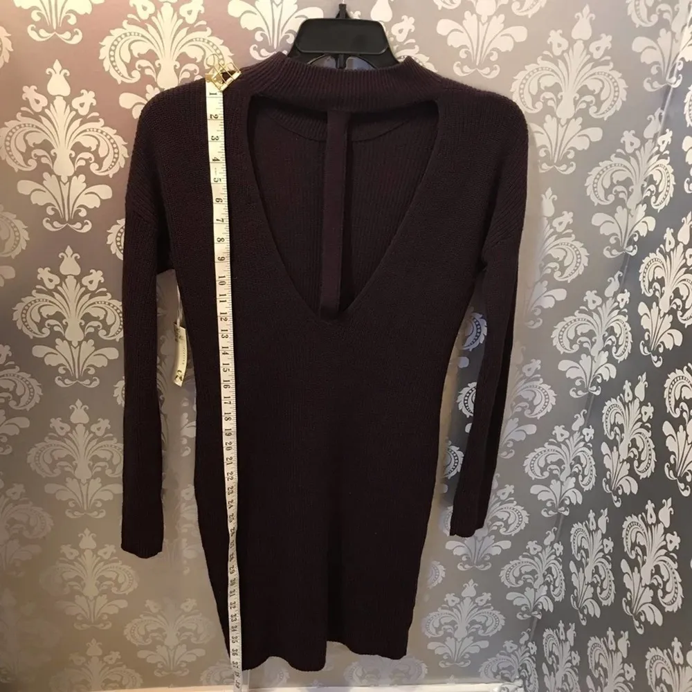 Kaisely Dark Purple Knit Medium Dress - Image 100