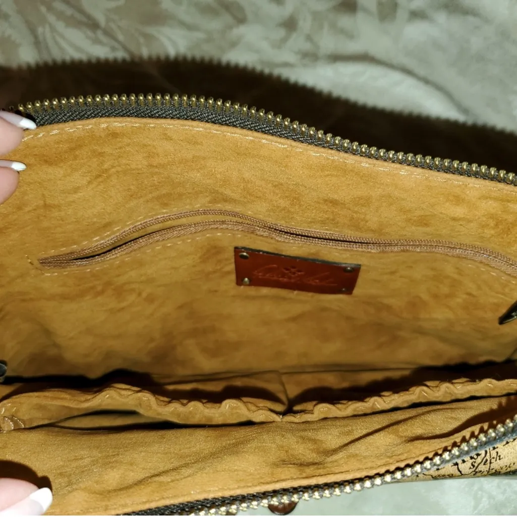 Patricia Nash European Map Print Kirby Crossbody Bag NWT - Image 8